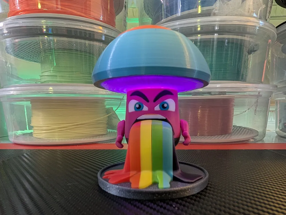 LED night light cute mushroom rainbow vomit fidget - Free 3D Print ...