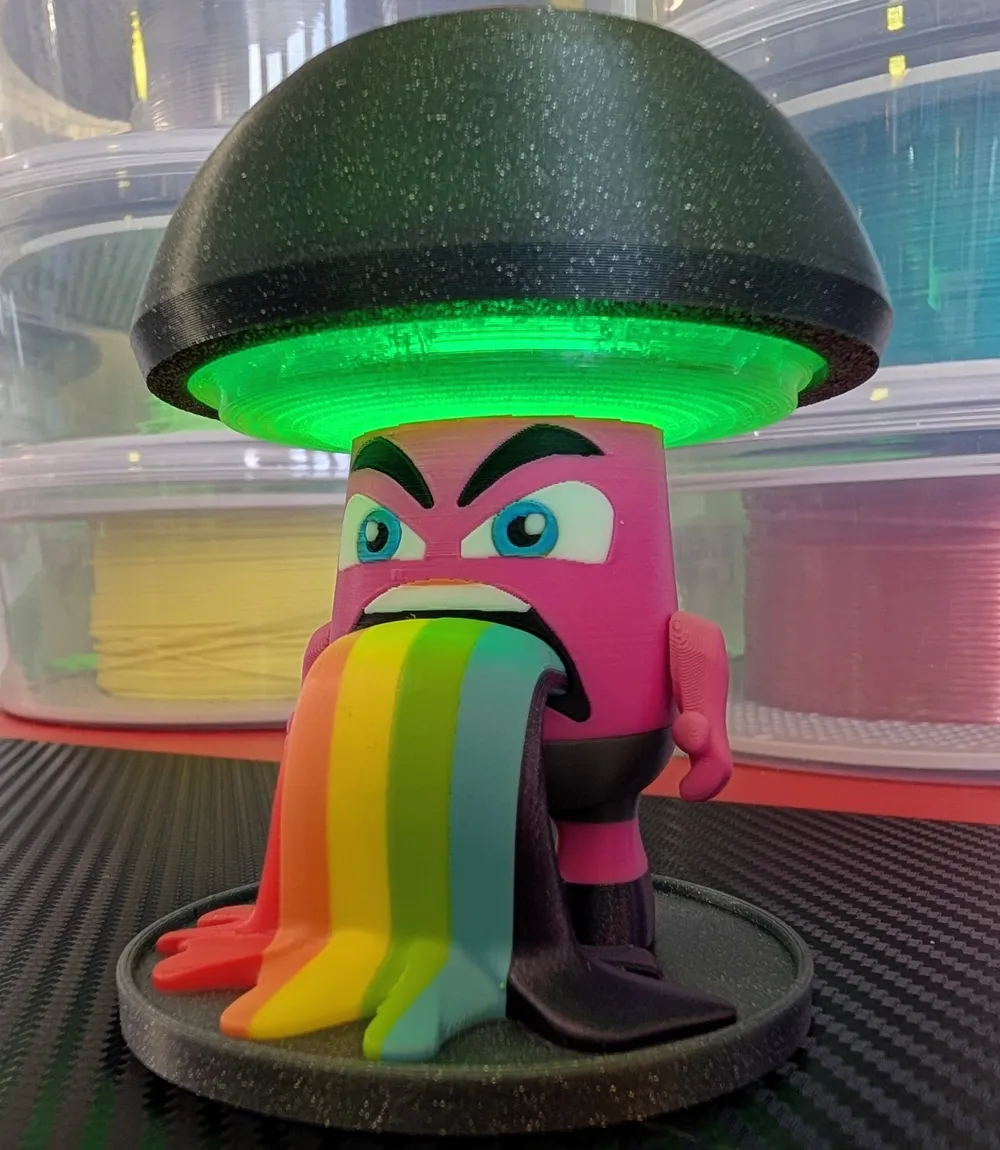 LED night light cute mushroom rainbow vomit fidget - Free 3D Print ...