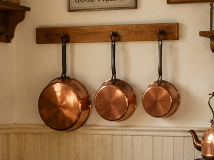 Miniature 19th C Copper Pans
