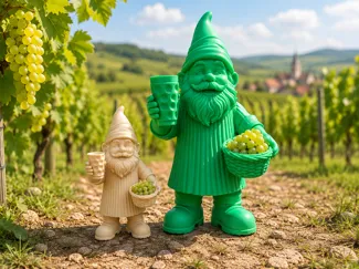 Pfälzer Winzer Wichtel mit Dubbeglas