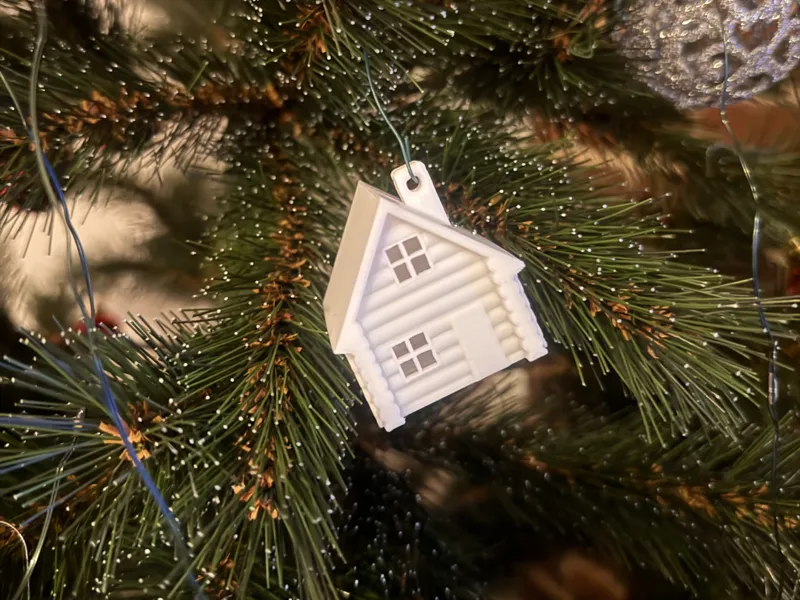 christmas tree ornament / keychain little house
