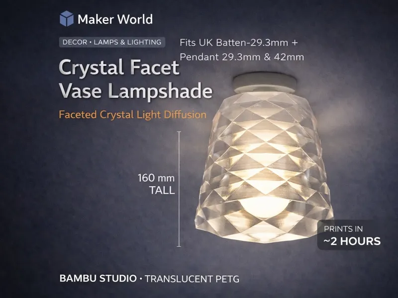 Crystal Facet Vase Lampshade