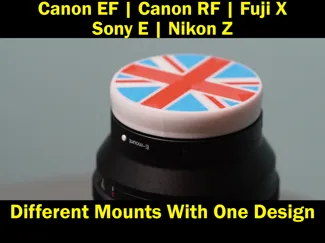 SonyE, FujiX,CanonRF, Canon EF, NikonZ lens caps