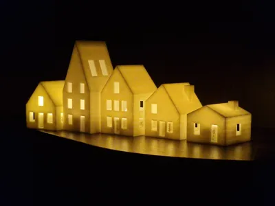 Miniature House Tealight Village