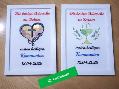 Money Gift with Frame Communion Confirmation