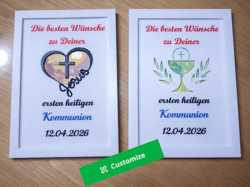 Geld Geschenk mit Rahmen Kommunion Konfirmation