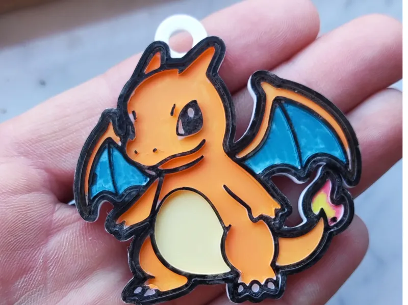 Charizard Chibi Keychain, NO AMS ,for painting