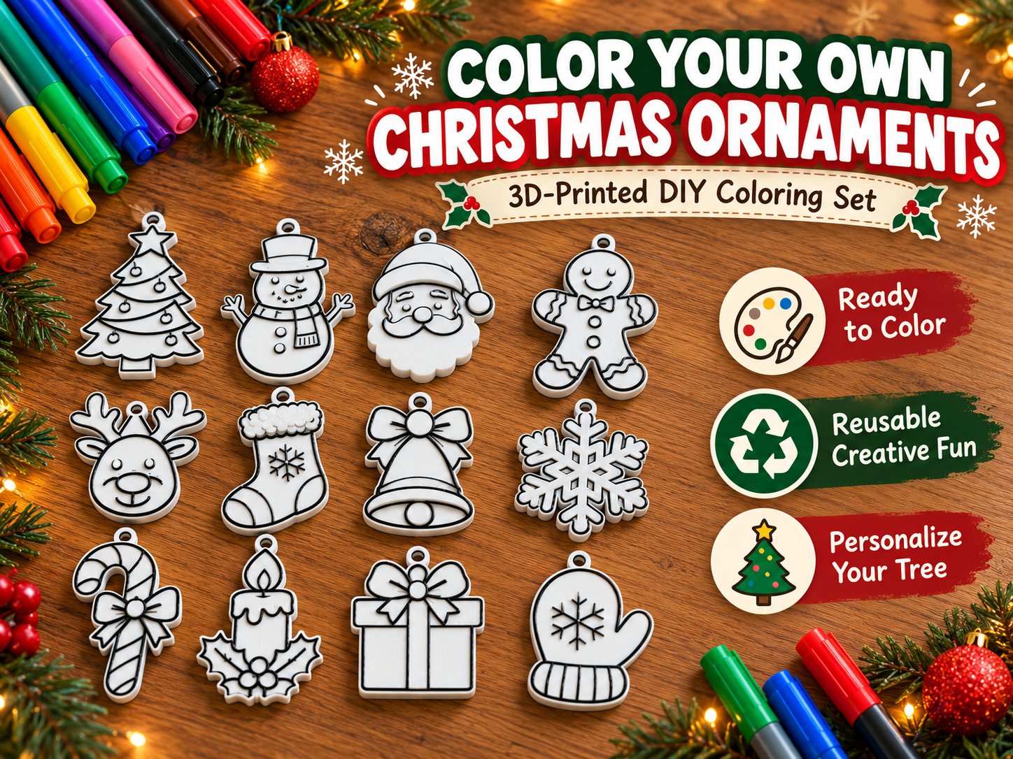 Color Your Own Christmas Ornaments - 1