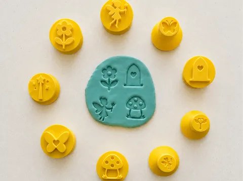 Letrero o emblema decorativo: Fairy Garden Play Dough Stamps | 9 Piece Set — referencia de MakerWorld