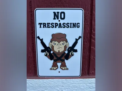 No Trespassing Bigfoot
