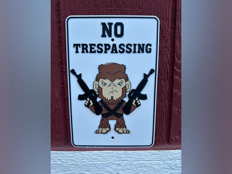 No Trespassing Bigfoot