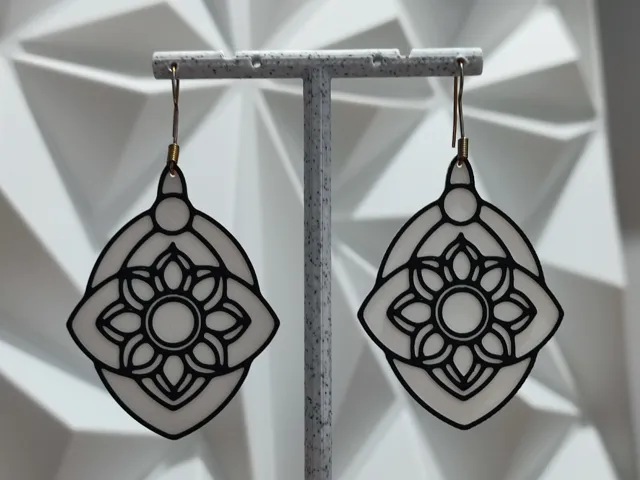 Aretes Mandala Zen Bi-Tone