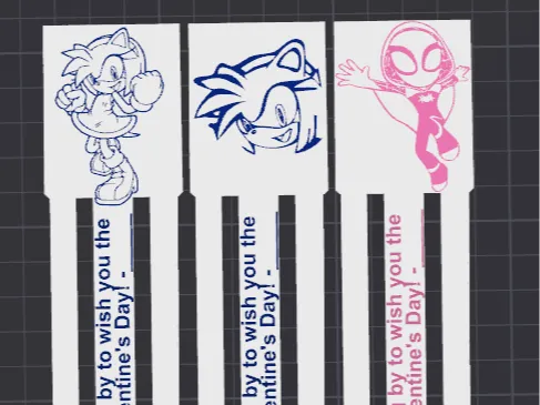 Amy (Sonic) & Gwen Stacy Valentine's Bookmarks
