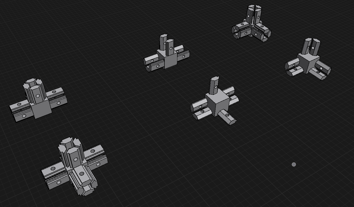 Miniatura 2 do modelo 3D 铝型材1515三通四通合集