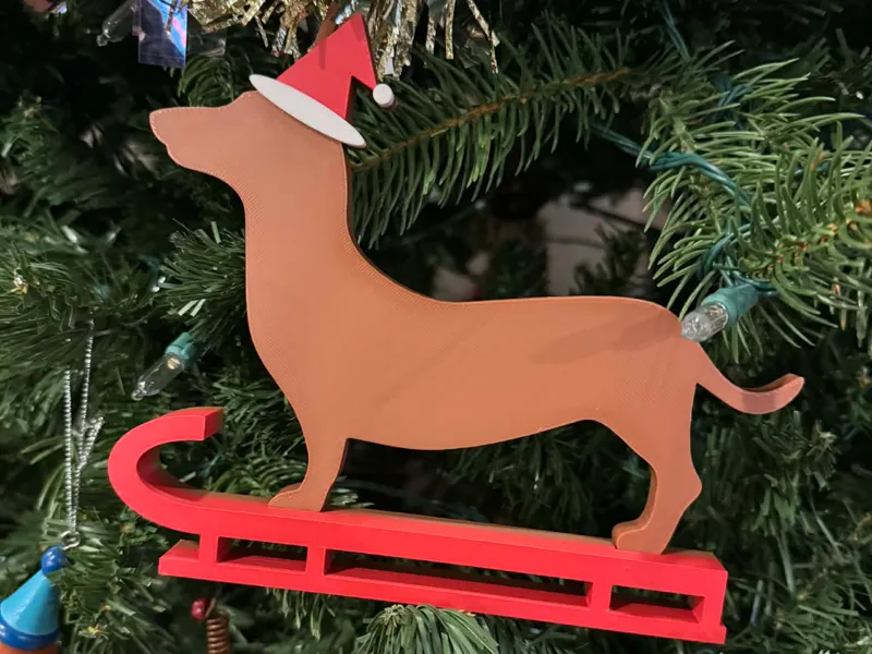 Dachshund Sled Decoration