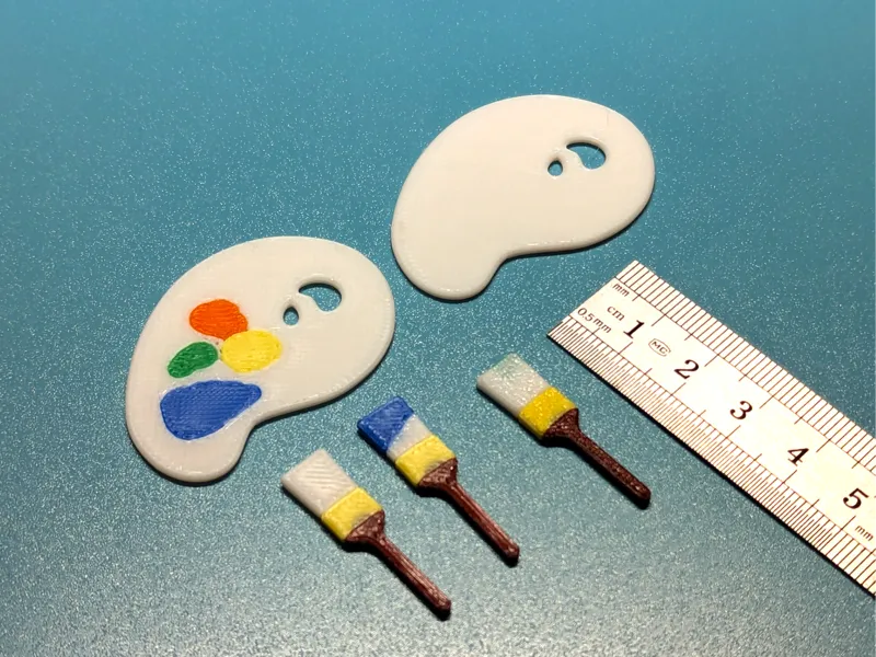 Tiny Paint Palette and Brushes