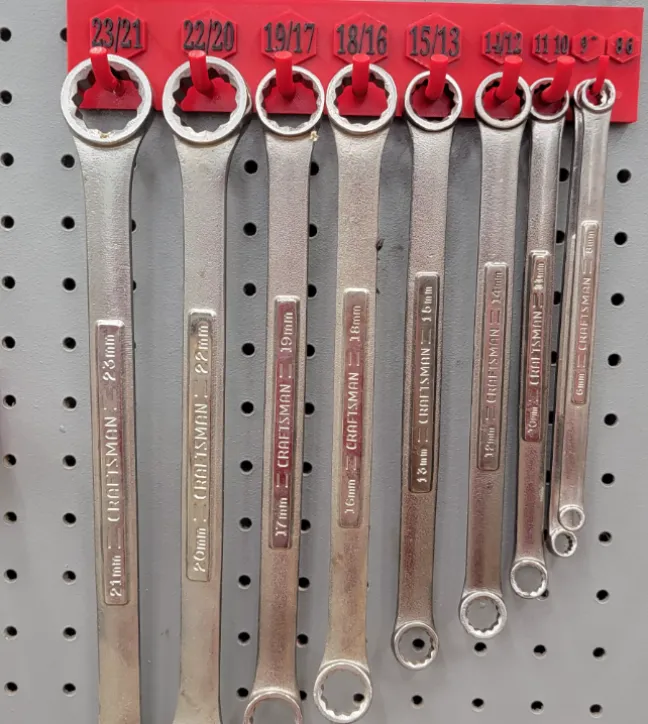 metric double box end wrench holder