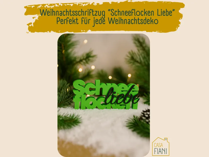 3D Schriftzug Schneeflocken Liebe – Winterdeko