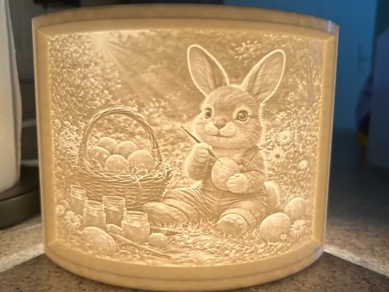 Easter Bunny Artist - Curved Lithophane
