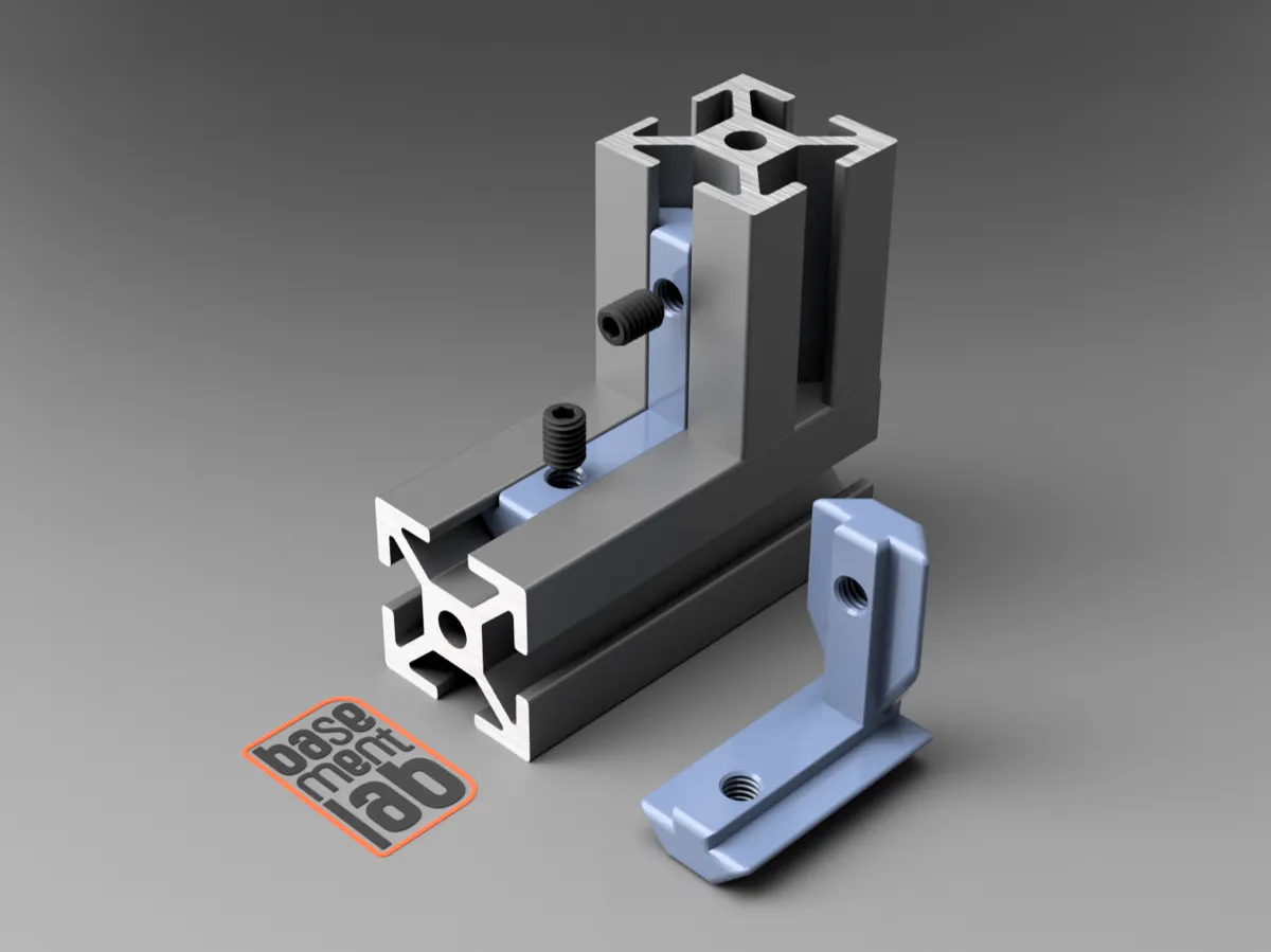 Hidden Thread 2020 T-Slot L Connector Hidden Mount M4 Thread - Free 3D Print Model ...