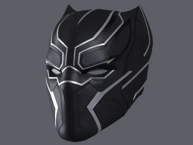 Black Panther Helmet Split into 5 parts