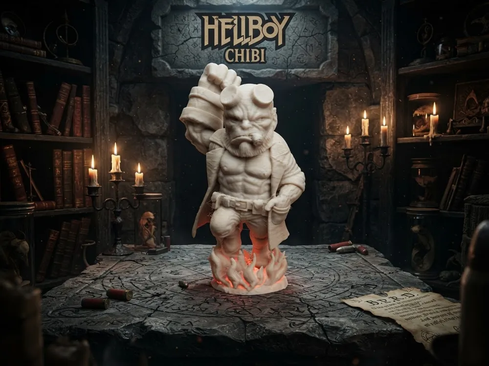Figura decorativa: Hellboy Chibi Figure | Collectible. Referencia del modelo original.