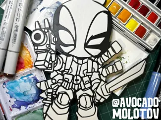 Chibi Deadpool Wall Art
