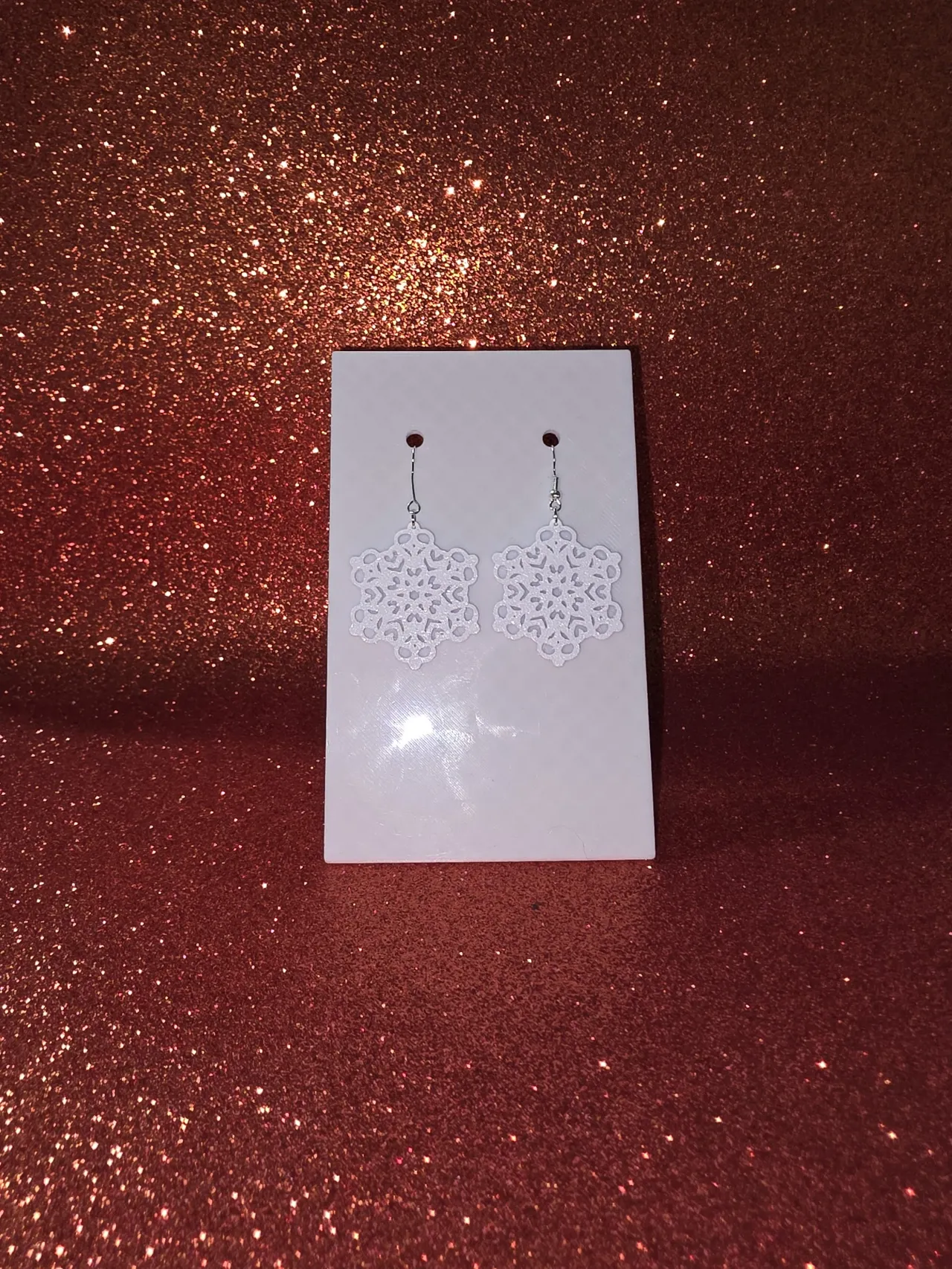 Snowflake heartfelt earrings view 2
