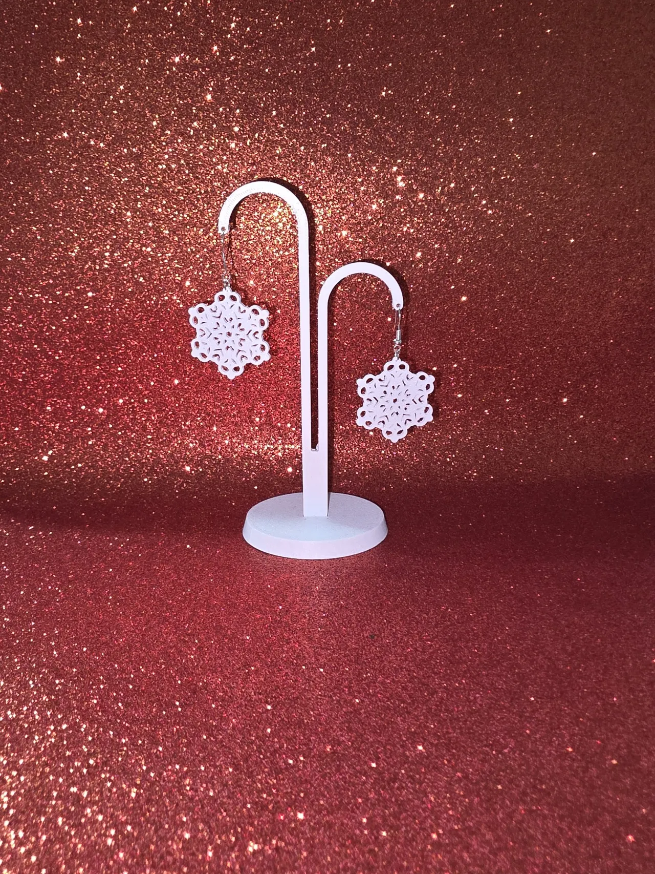 Snowflake heartfelt earrings view 3