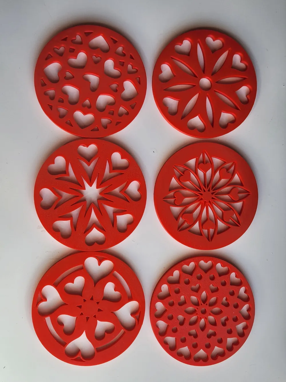 Hearts Coaster Set - SFModular Type B - Free 3D Print Model - MakerWorld