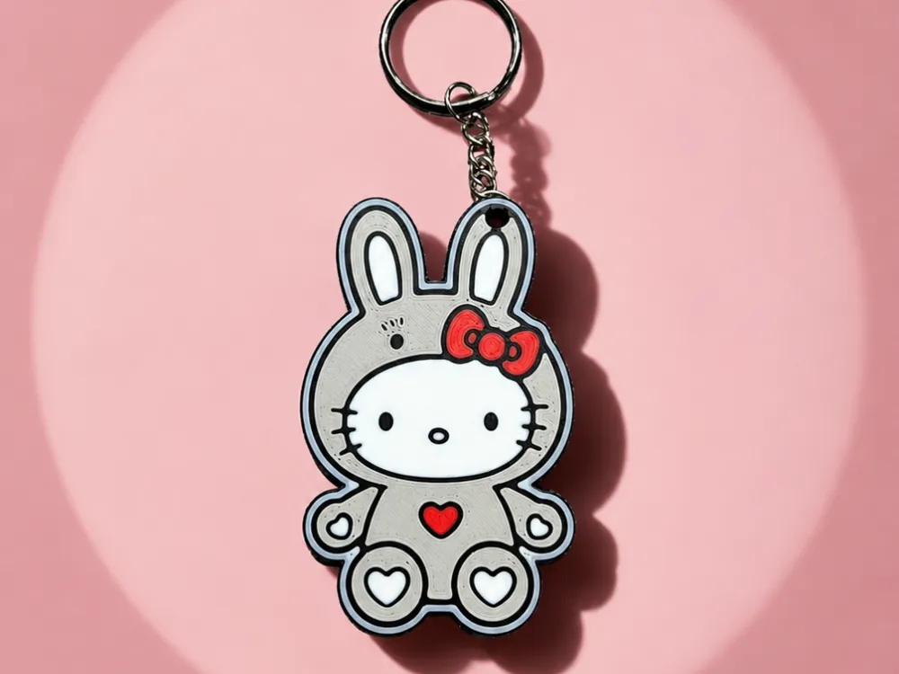 Hello Kitty keychain - Free 3D Print Model - MakerWorld
