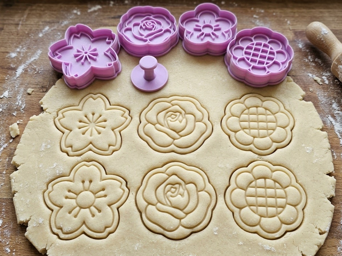 cortador de galletas flores hojas