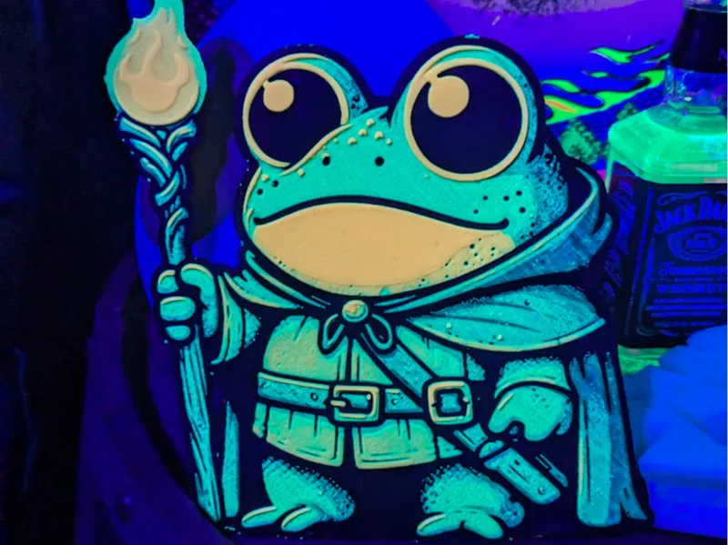 Frog Wizard Blacklight Wall Character - HueForge