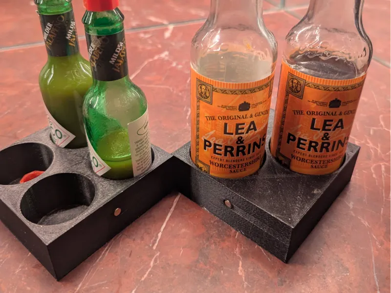 Tabasco / Lea Perrins Worcestershire sauce holder