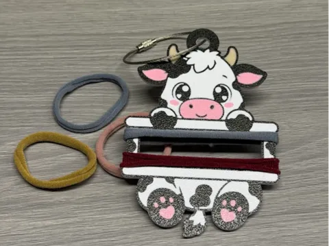 Accesorio para sujetar ligas de cabello: Cow Hair Tie Holder Keychain — referencia de MakerWorld