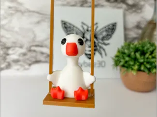 Rearview Mirror Goose On A Swing