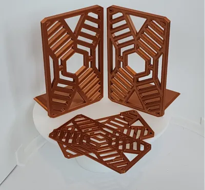 Geometric Bookend and Bookmark Set