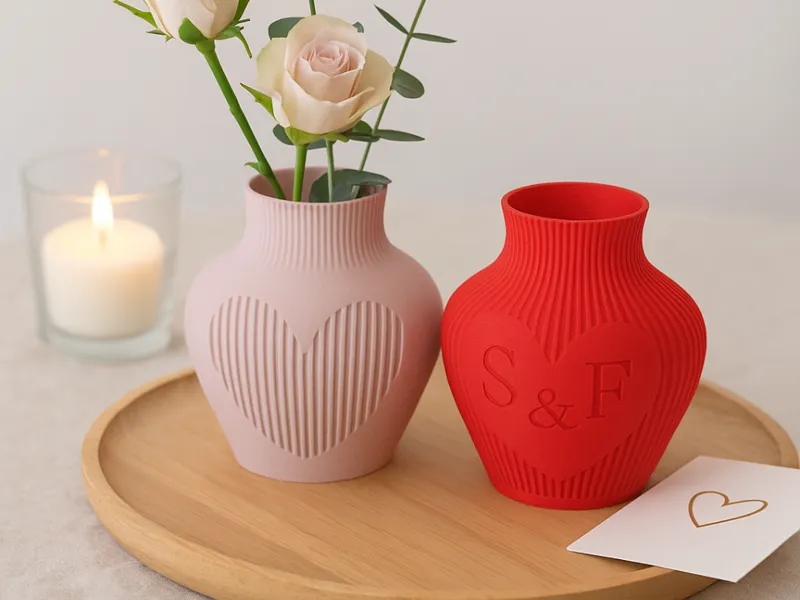 HeartVase Duo – Minimalistische Vasen mit Herz