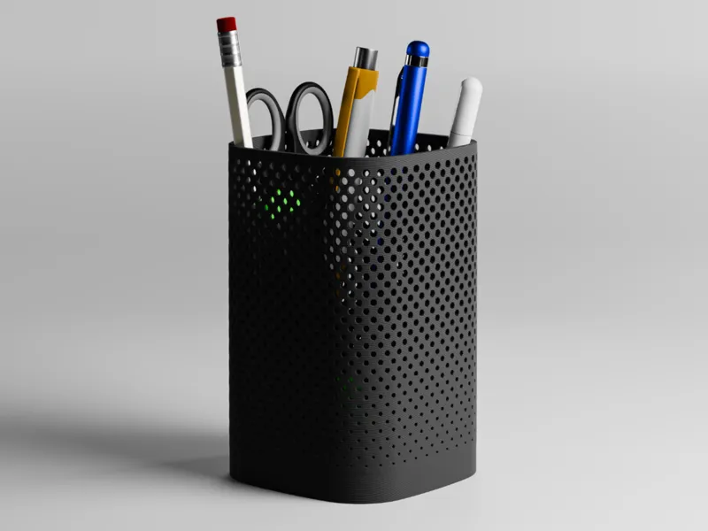 Pen Holder with a Fading Mesh Pattern