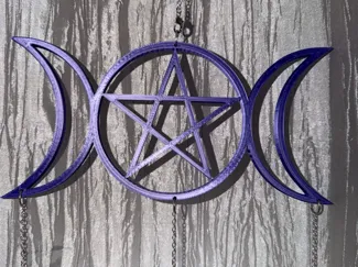 Triple Moon Pentagram Mobile/Wall Art