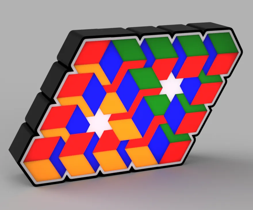 Optical Illusion - Impossible Triangles LED Lamp - Free 3D Print Model ...