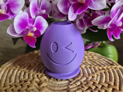 Winking Easter Greeting - Candle Holder with Smiley
