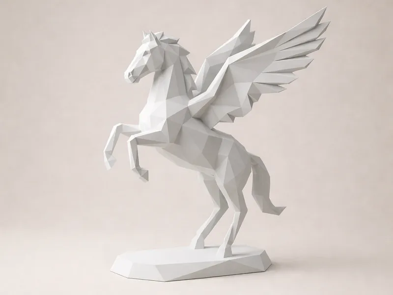 Pegasus – Low-Poly 3D Sculpture