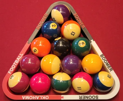 Oklahoma Sooner Pool Ball Triangle