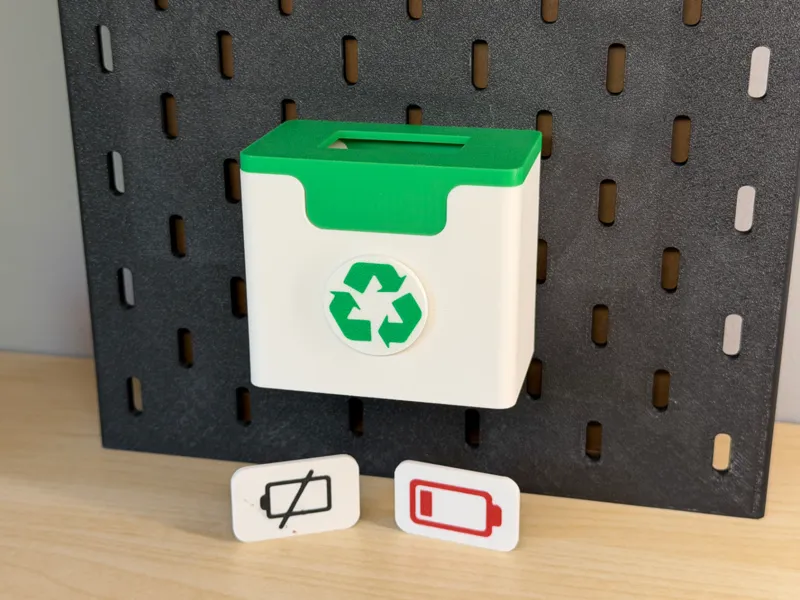 Skadis - Battery Recycling Box (Changeable Symbol)
