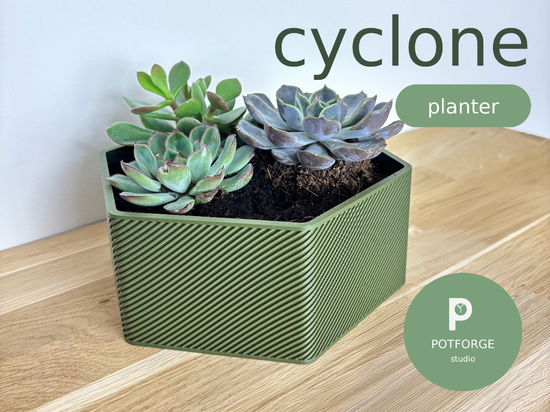 Cyclone Planter - Spiral Rib Texture