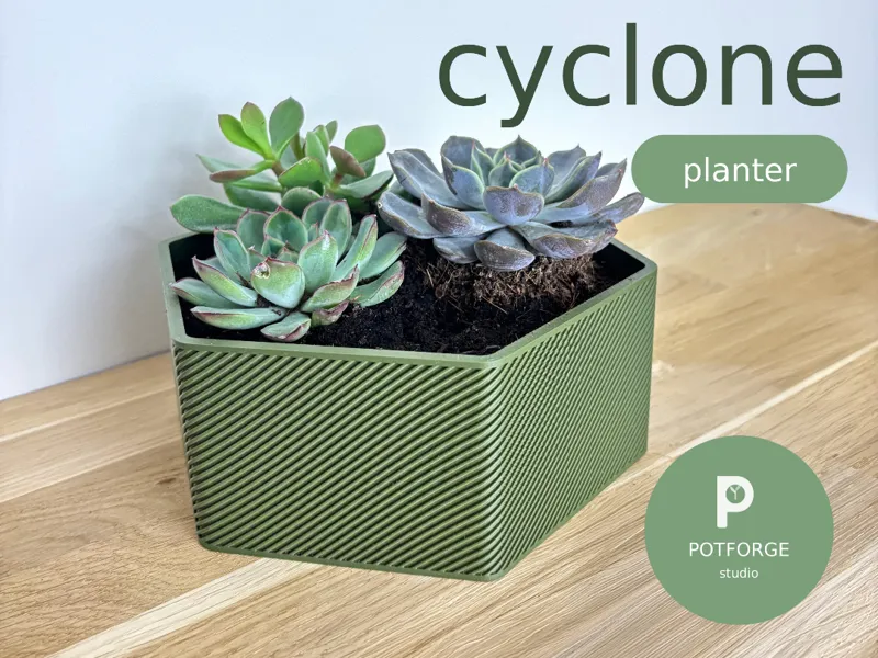 Cyclone Planter - Spiral Rib Texture