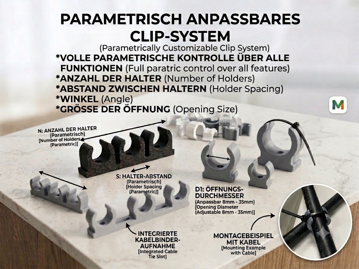 Universal Parameter SnapClamp Screw Zip-Tie Mount 