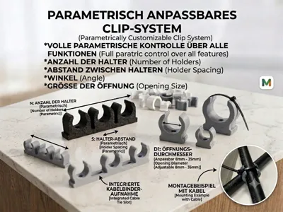 Universal Parameter SnapClamp Screw Zip-Tie Mount 
