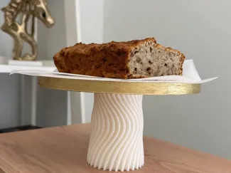 Modern 3D printed cake stand with LOGO